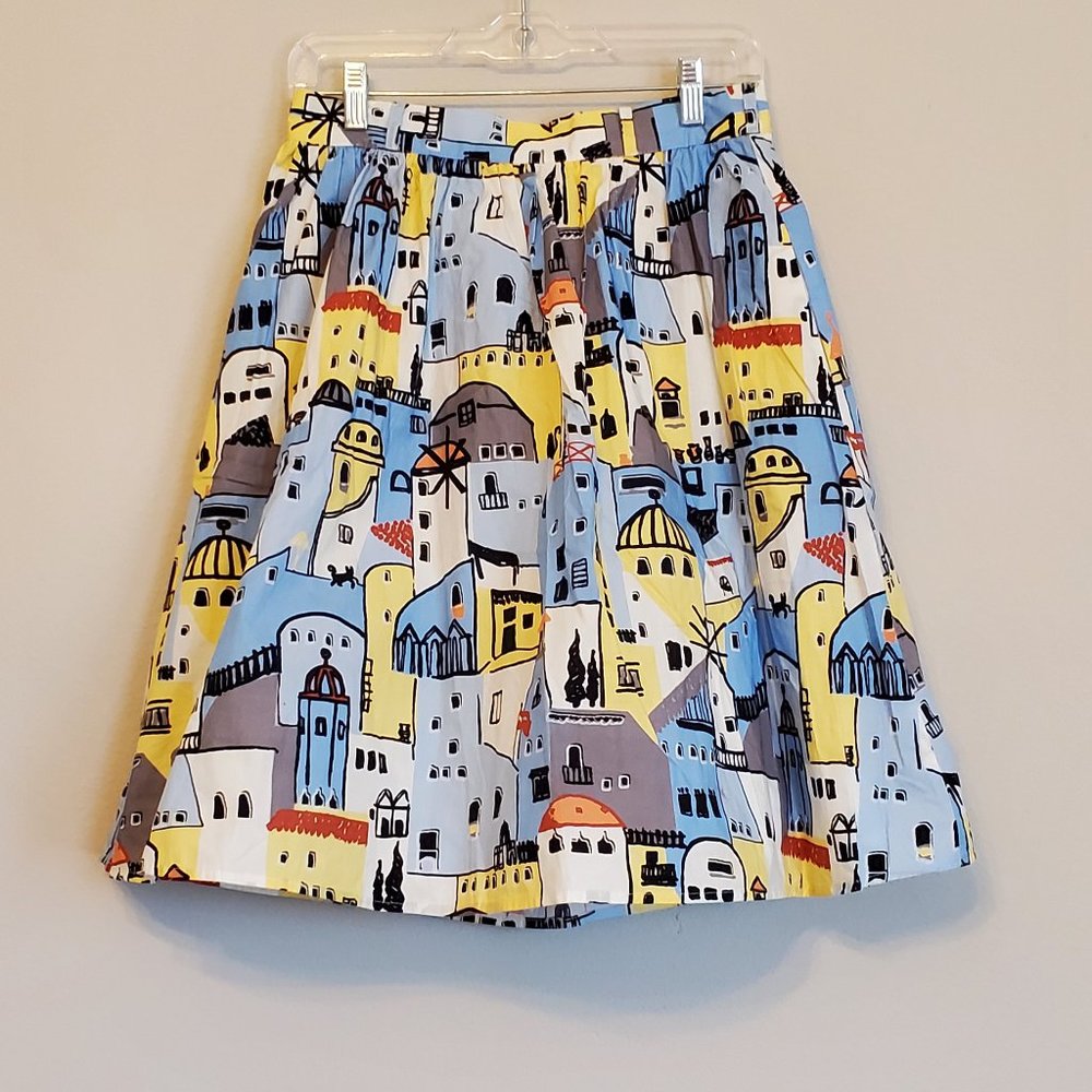 Modcloth Greek Buildings With Cats Skirt Size M